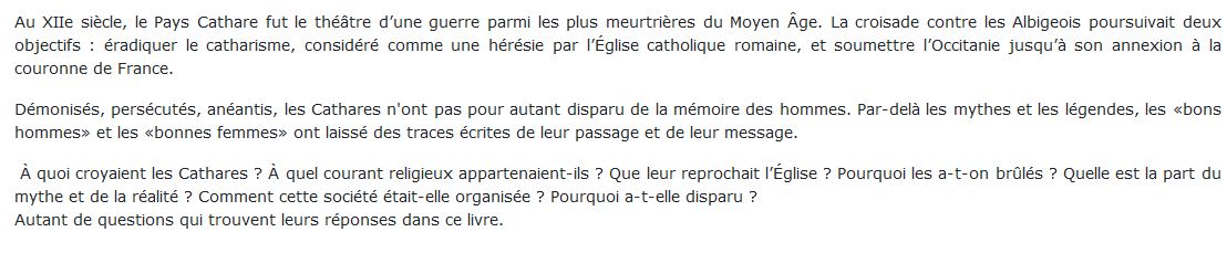 Les Cathares : Pour comprendre un des drames les plus meurtriers du Moyen Age, Renaud Thomazo 