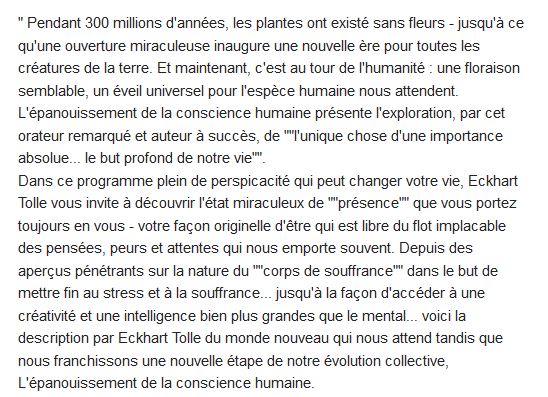  L'épanouissement de la conscience humaine 