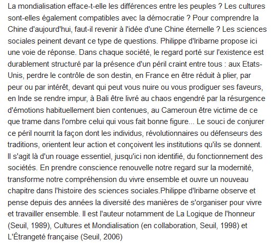 Penser la diversité du monde, Philippe d’Iribarne 