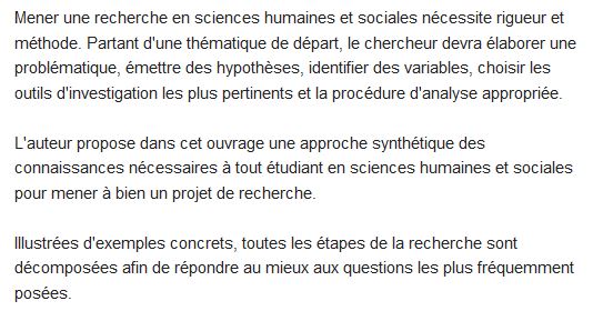  Construire un projet de recherche en sciences humaines et sociales ; une procédure de mise en lien 