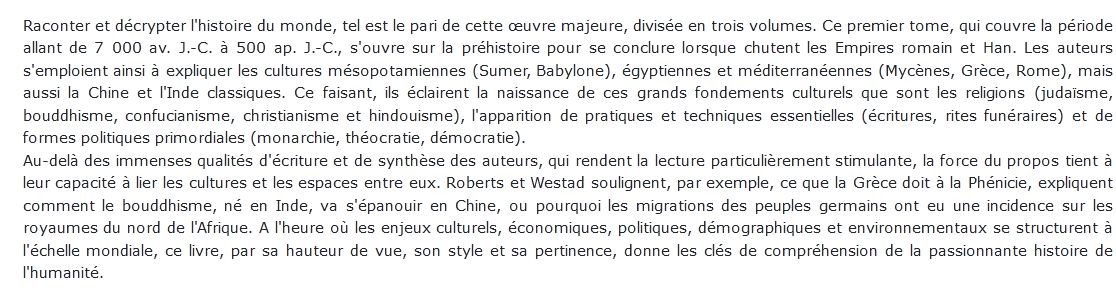 Histoire du monde, tome 1