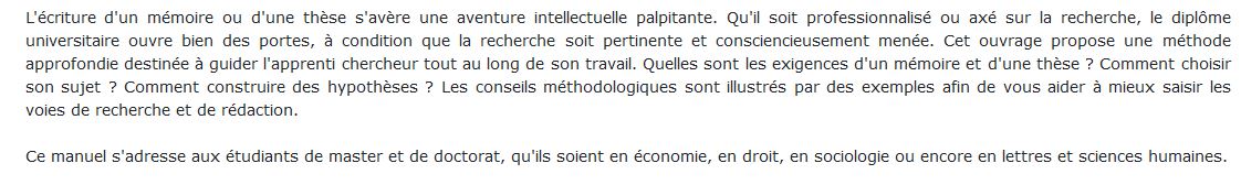 Méthodologie de la thèse et du mémoire, Sophie Boutillier 