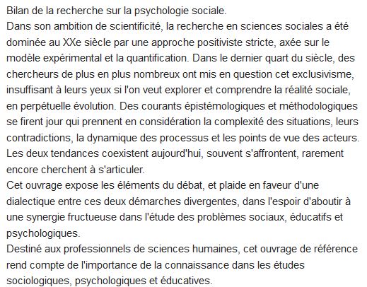  Épistémologie et instrumentation en sciences humaines 