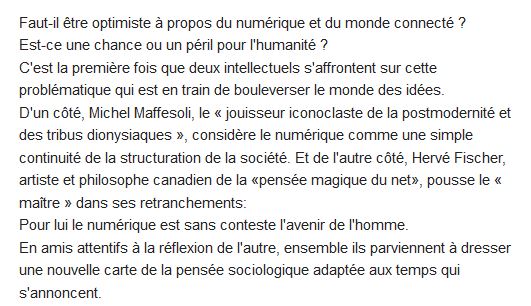  La postmodernité à l'heure du numérique ; regards croisés sur une époque 