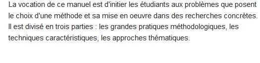  Les méthodes des sciences humaines 