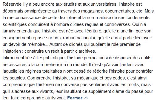  La mécanique de l'histoire : idées reçues sur l'historien et sa discipline 