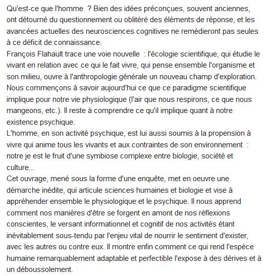  L'homme, une espèce déboussolée ; anthropologie générale à l'âge de l'écologie 