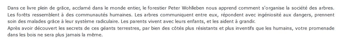 La Vie secrète des arbres