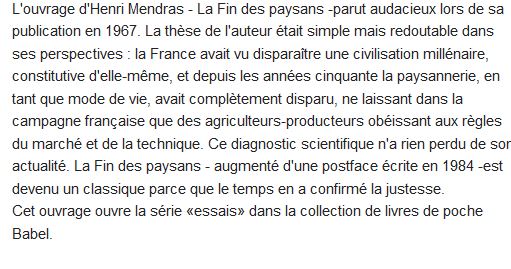  La fin des paysans 