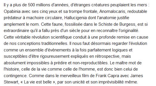  La vie est belle ; les surprises de l'évolution 