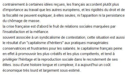  Le capitalisme d'héritiers ; la crise française du travail 