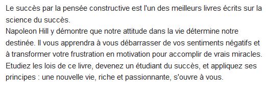  Le succès par la pensée constructive 