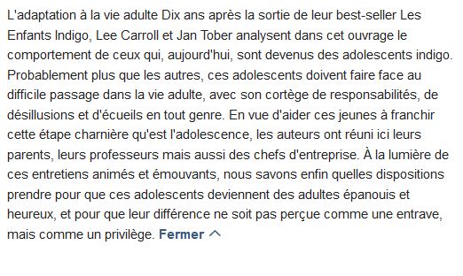  Les enfants indigo ; 10 ans après ; l'adaptation à la vie adulte 