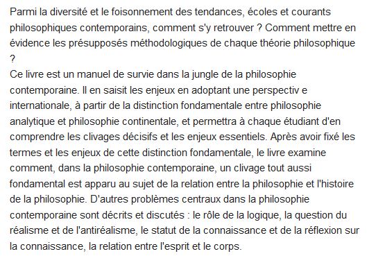  Philosophie contemporaine 