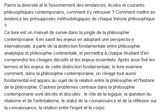  Philosophie contemporaine 