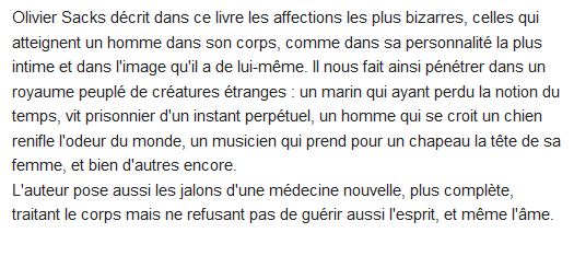  L'homme qui prenait sa femme pour un chapeau 