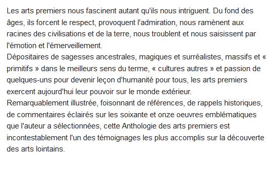  Anthologie des arts premiers 