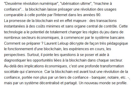  Blockchain ; la révolution de la confiance 