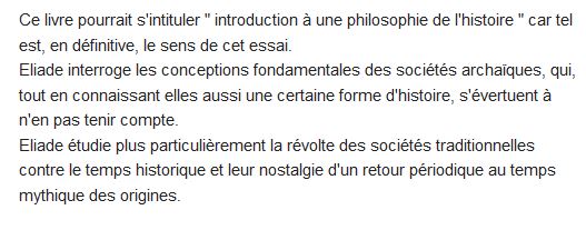  Le mythe de l'éternel retour : archétypes et répétition 