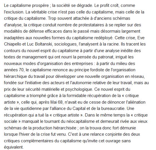  Le nouvel esprit du capitalisme 