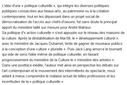  L'invention de la politique culturelle 