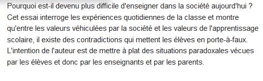  école et société ; le grand écart ? 