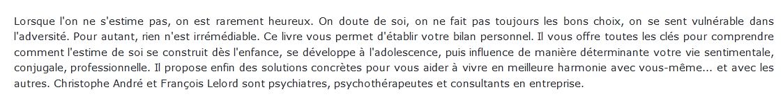 L'Estime de soi
