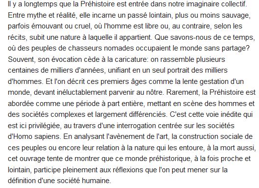  Préhistoire ; la fabrique de l'homme 