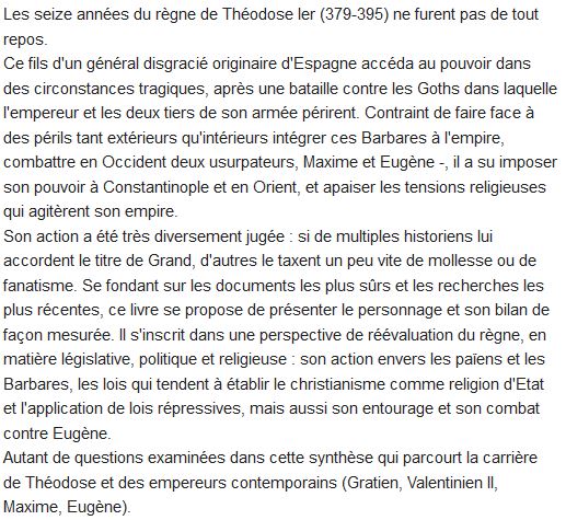  Théodose le grand ; le pouvoir et la foi 