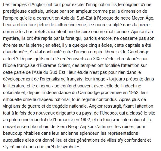  Angkor VIII-XXI siècles ; mémoires et identités khmères 