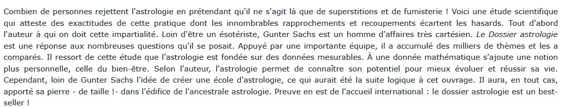 Le dossier astrologie, Gunter Sachs