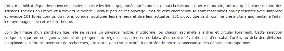 Pour les sciences sociales