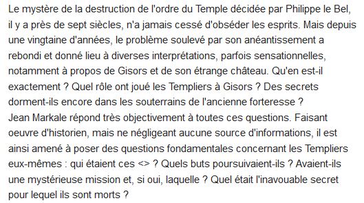 Gisors et l'enigme des templiers  