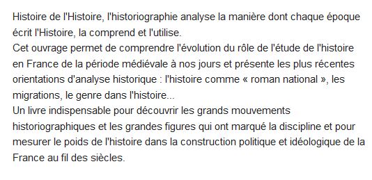  Introduction à l'historiographie 