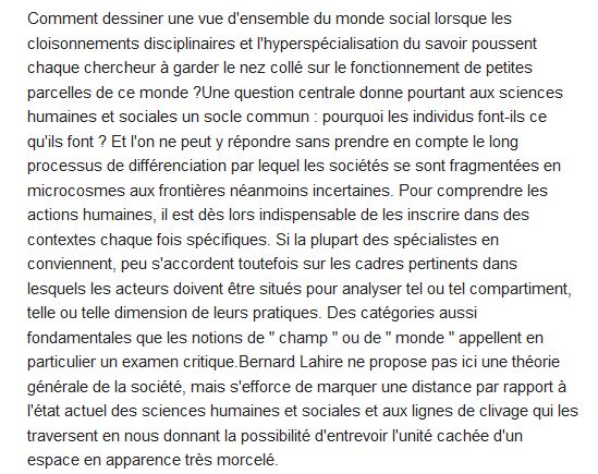  Monde pluriel ; penser l'unité des sciences sociales 