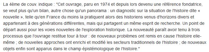 Faire de l’histoire, Jacques Le Goff et Pierre Nora 