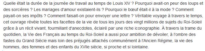 La vie des Français au temps du Roi-Soleil