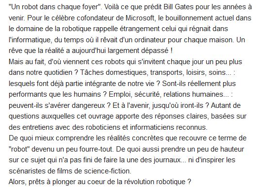  Le temps des robots est il venu ? 