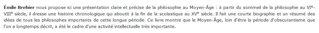 Philosophie du Moyen-Âge Emile Bréhier