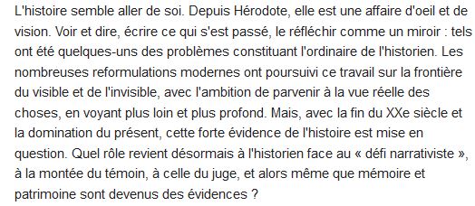  Evidence de l'histoire - ce que voient les historiens 