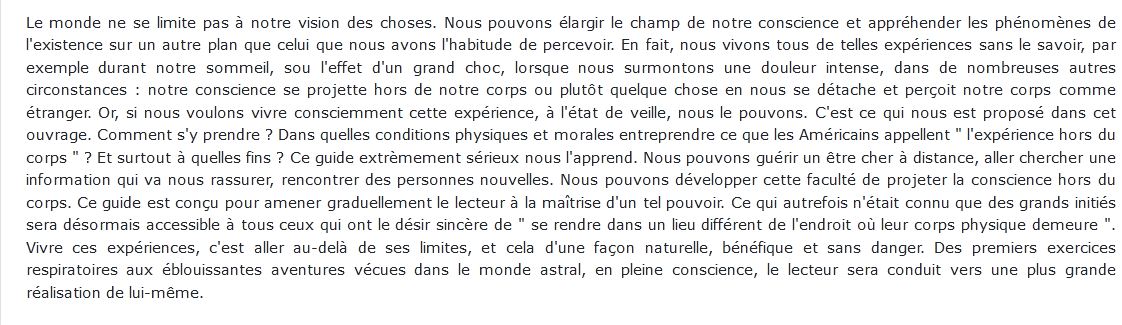 Guide Pratique Du Voyage Hors Du Corps