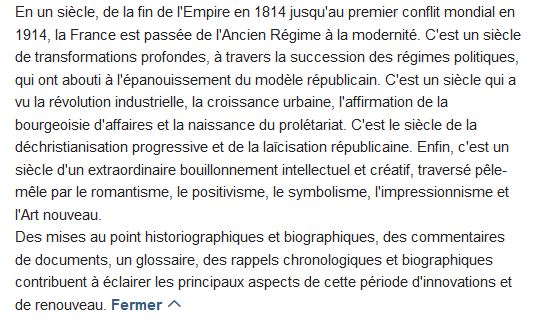  La France au XIXe siècle : 1814-1914 