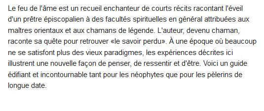  Le feu de l'âme ; voyage initiatique d'un prêtre devenu chaman 