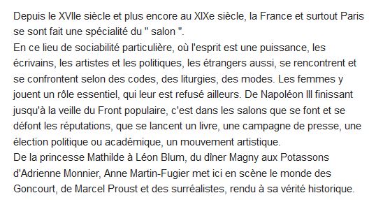  Les salons de la IIIe république ; art, littérature, politique 