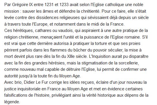  L'inquisition ; enquête historique ; France, XIII-XV siècle 