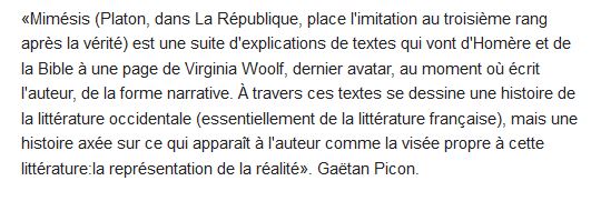  Mimésis : la représentation de la réalité dans la littérature occidentale 