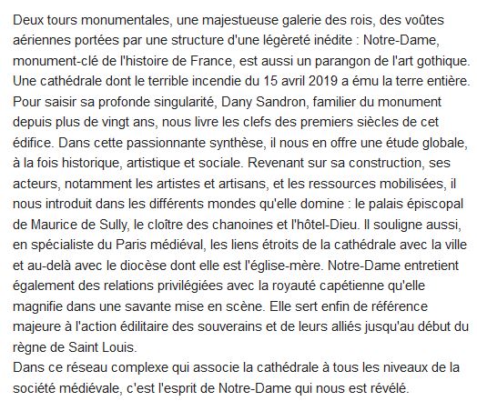  Notre-Dame de Paris ; histoire et archéologie d'une cathédrale (XIIe-XIVe siècle) 