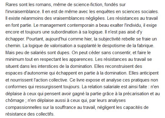 Résistances au travail,  Stephen Bouquin