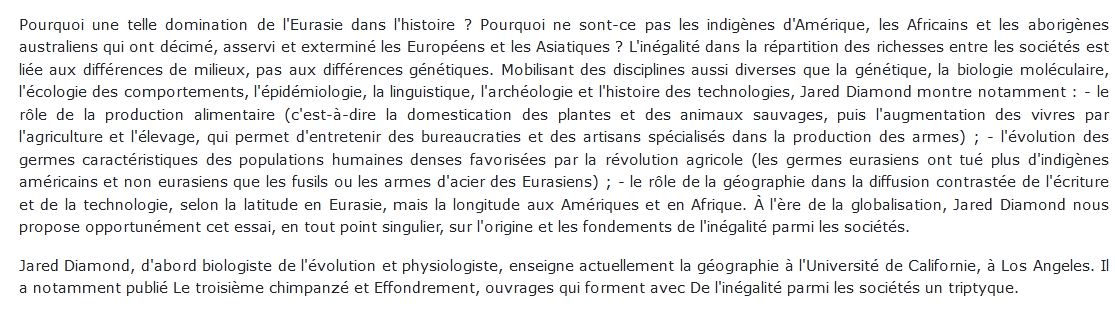 De l'inégalité parmi les sociétés
