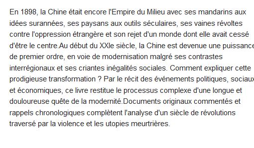  La Chine contemporaine 